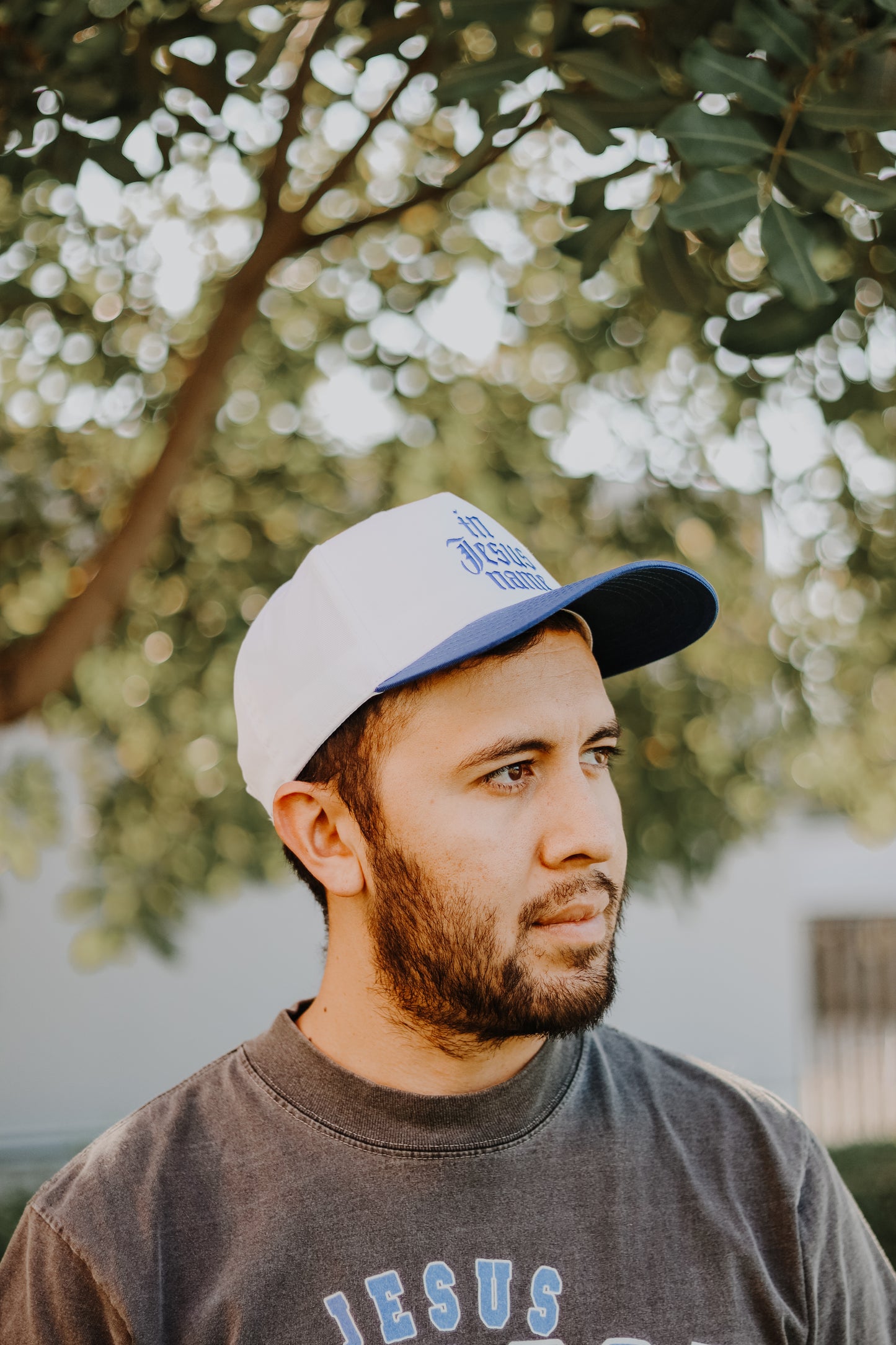 In Jesus Name Hat ROYAL & WHITE - NOW AVAILABLE