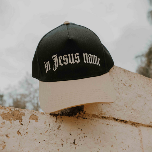 NEW - In Jesus Name Hat BLACK & KHAKI