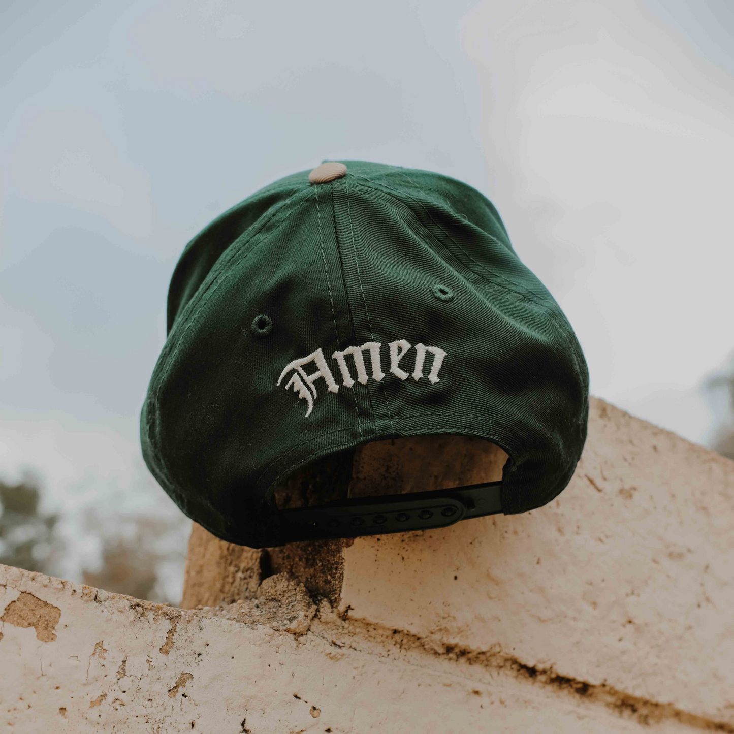 NEW - In Jesus Name Hat DARK GREEN & KHAKI